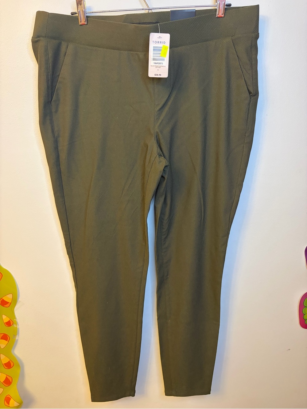 Torrid Womens Olive Green Ponte Leggings Dress Slacks Ankle Pants